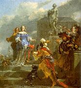 Nicholaes Berchem A Moor Presenting a Parrot to a Lady Spain oil painting reproduction